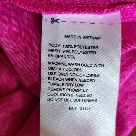 Reebok Pink Sleeveless Fitted Cut Out Tank T. Size XS - Picture 5 of 7